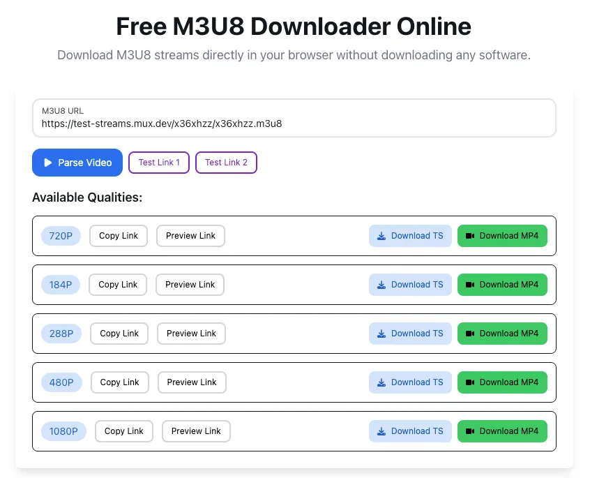 input m3u8 url in input box input m3u8 url in input box